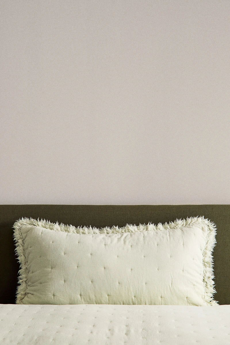 Ruffle-trimmed Cushion Cover
