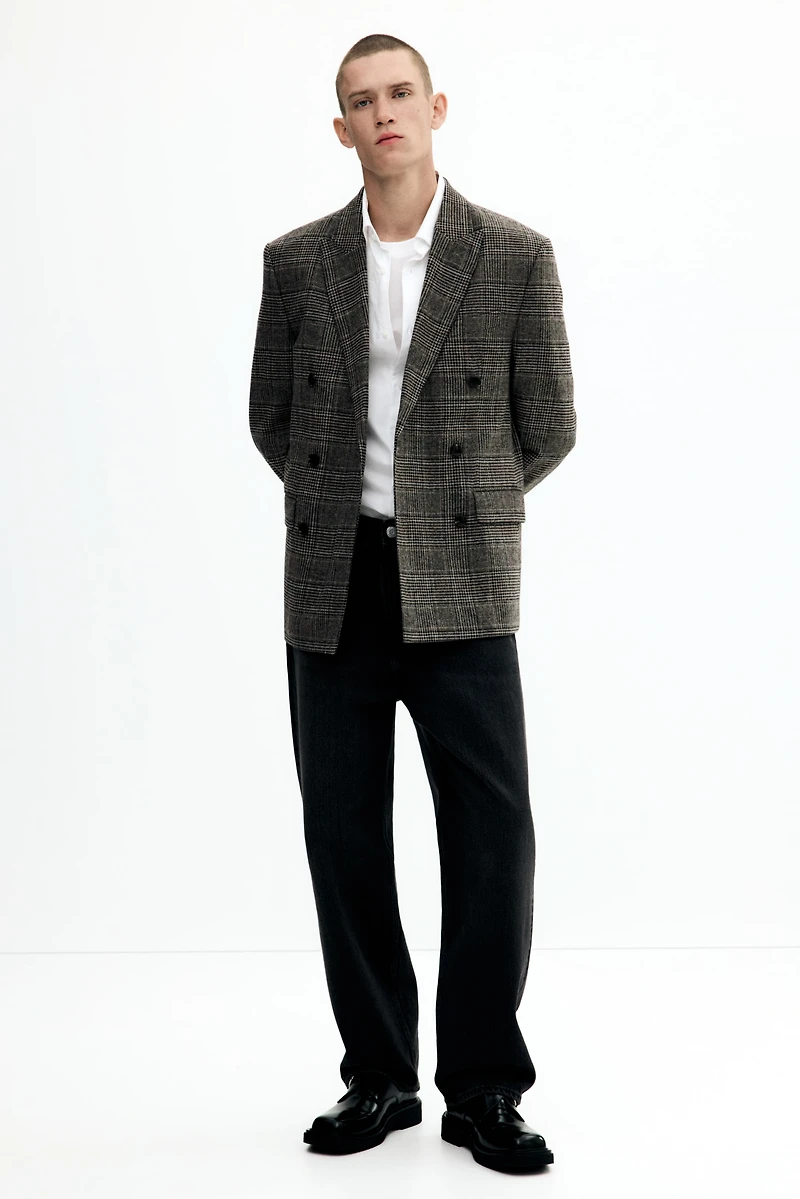 Regular-Fit Wool-Blend Double-Breasted Jacket