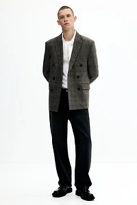 Regular-Fit Wool-Blend Double-Breasted Jacket