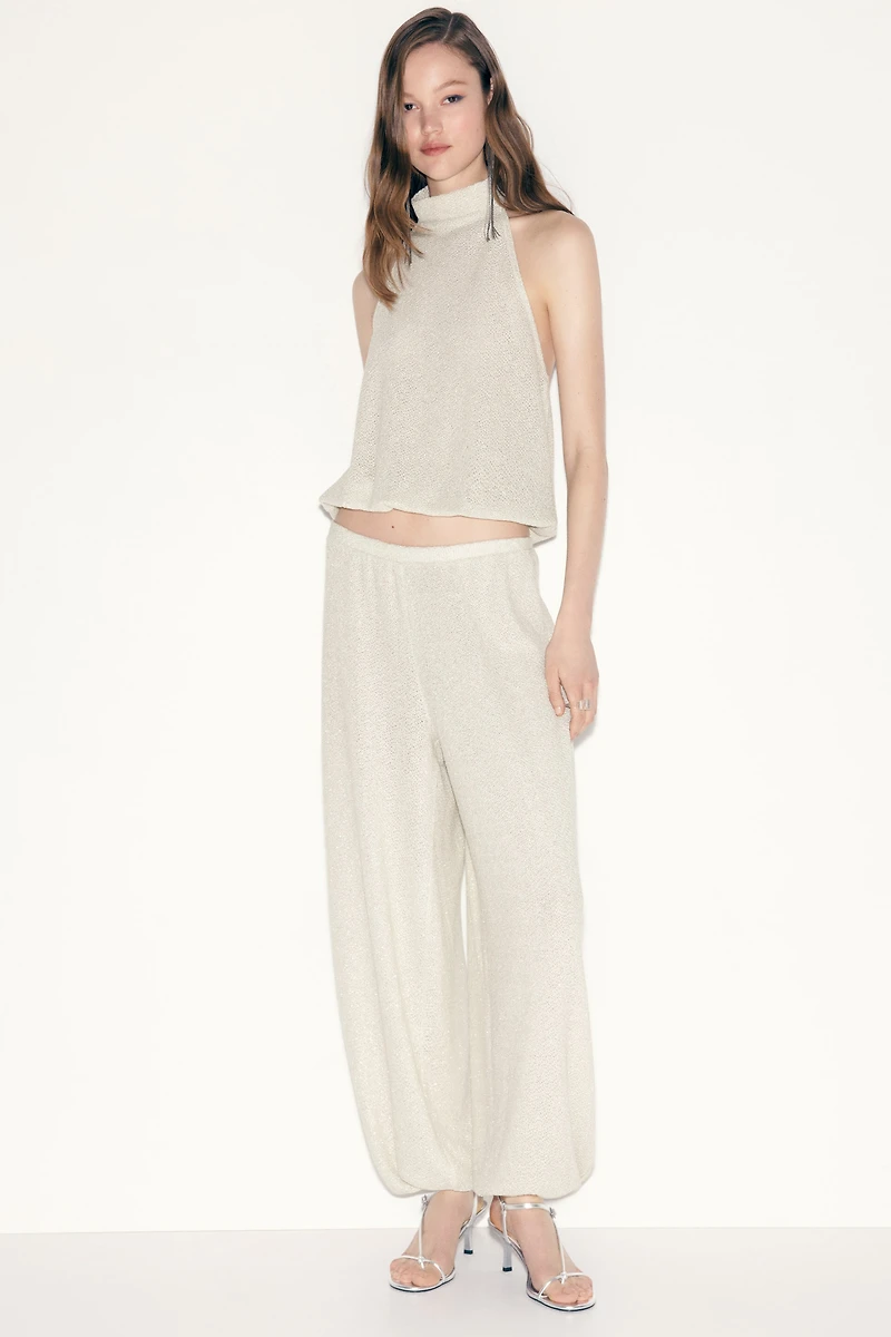 Glittery Halterneck Top