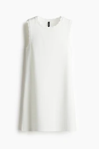 Scalloped-Trim Jersey Dress