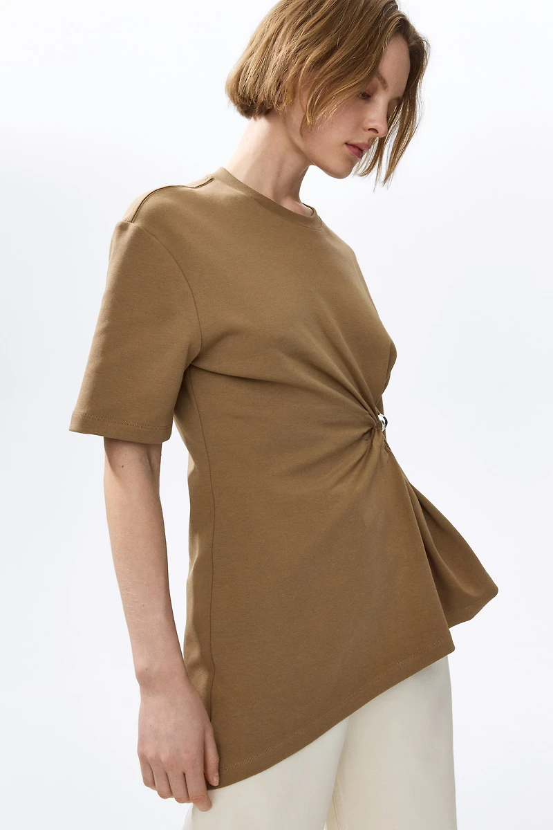 Draped-Detail Asymmetric Top