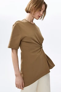 Draped-Detail Asymmetric Top