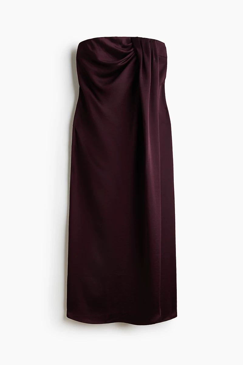Robe bandeau en satin