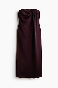 Robe bandeau en satin