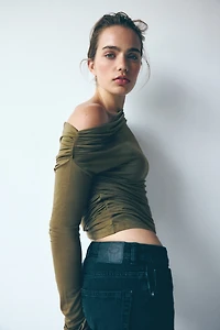 Draped One-Shoulder Top