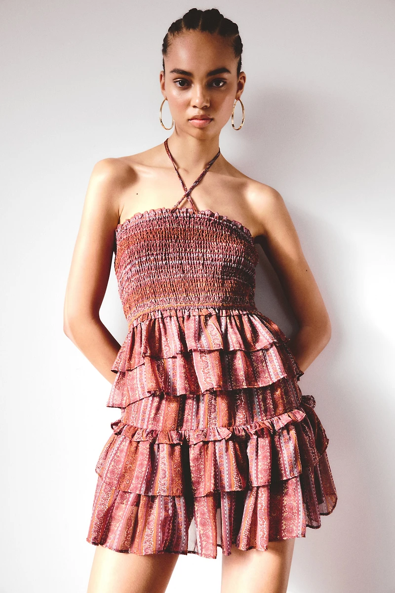 Tiered Chiffon Mini Skort