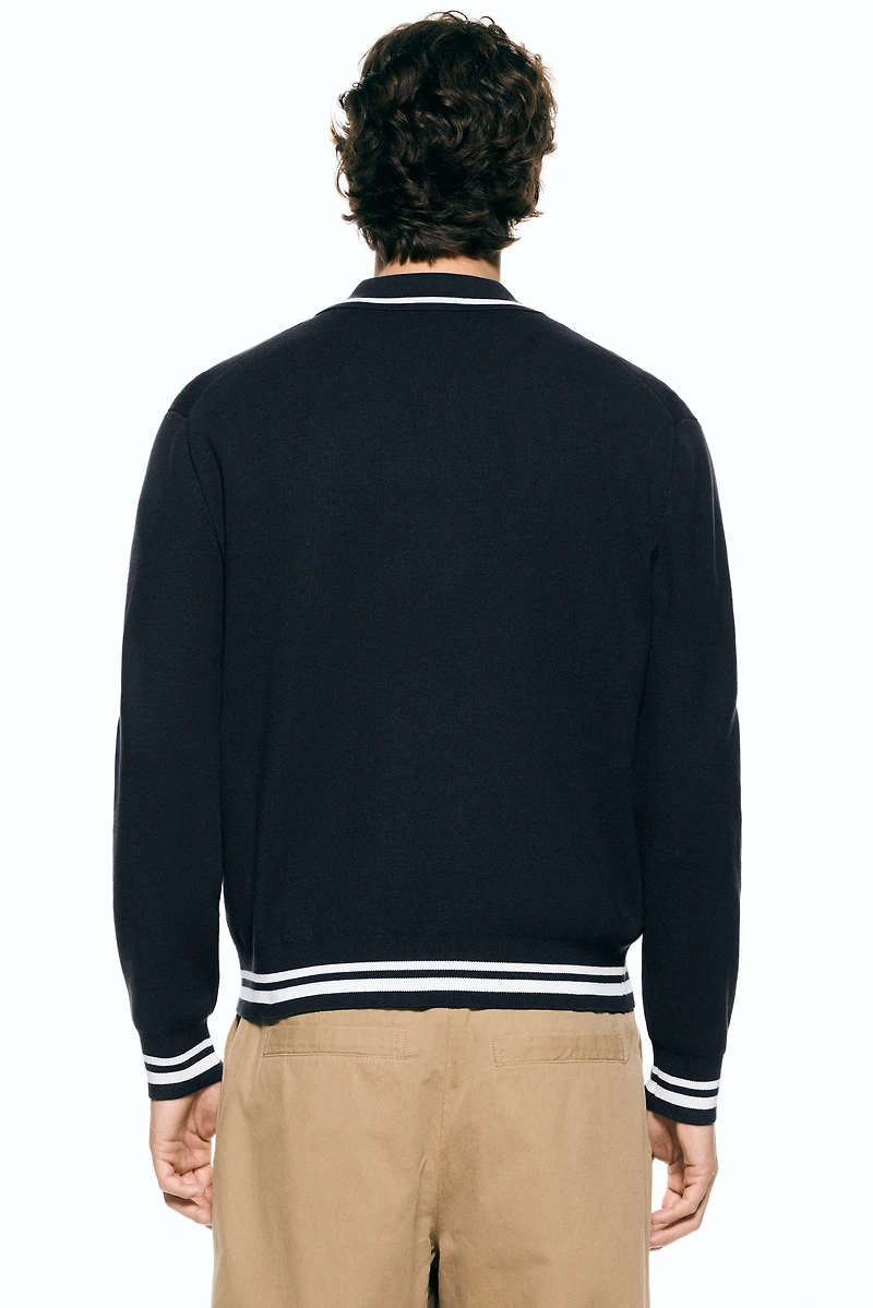 Relaxed-Fit Long-Sleeved Polo Shirt