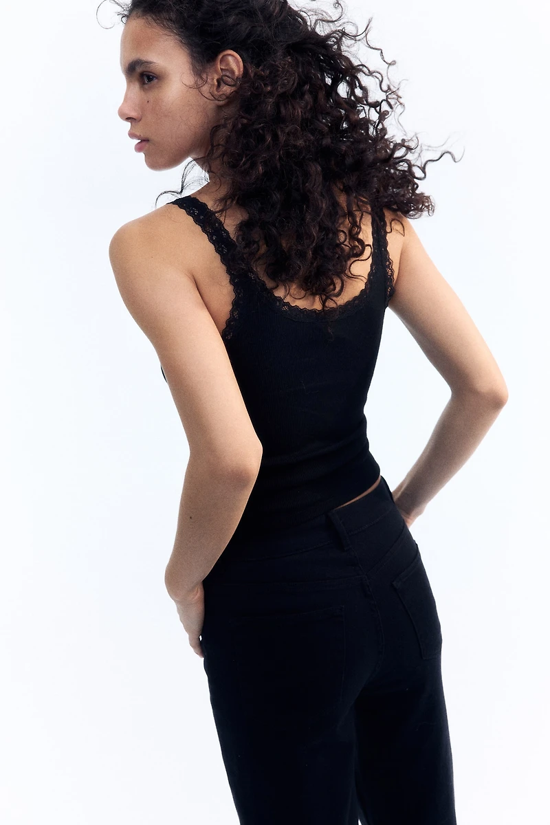 Lace-Trimmed Tank Top