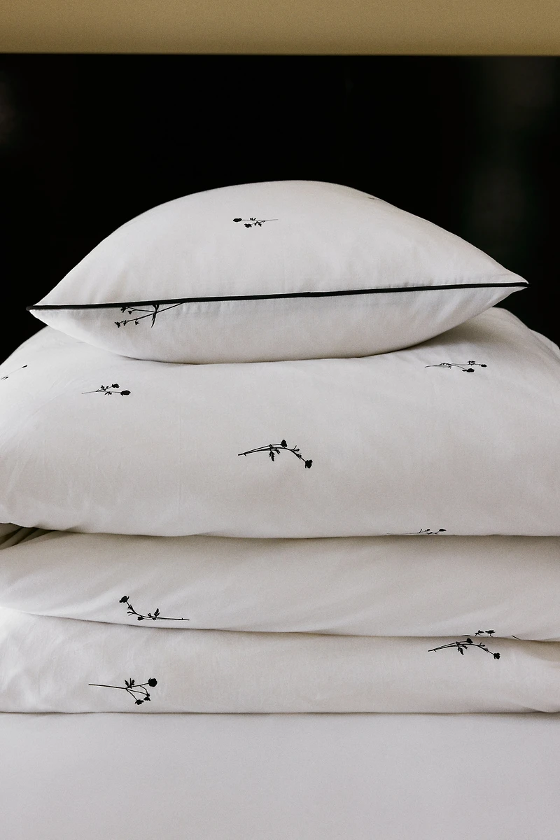 Patterned Cotton Twin Duvet Cover Set