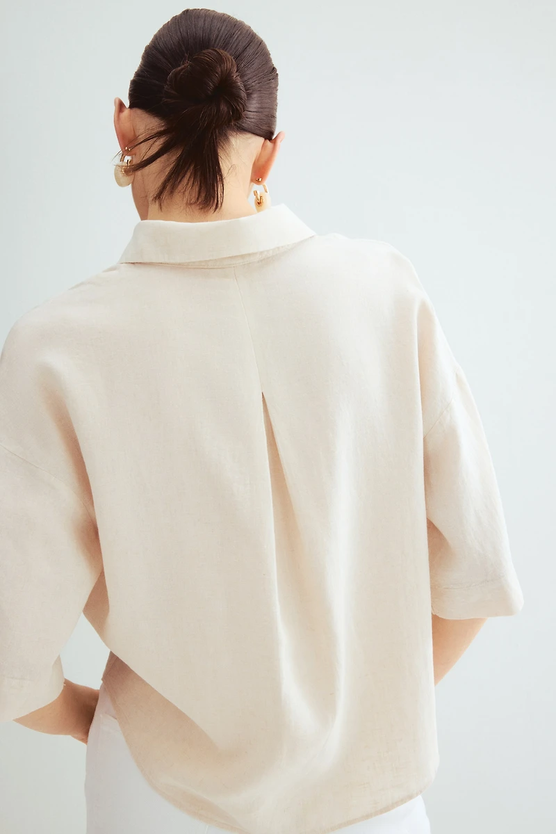 Chemise en lin mélangé