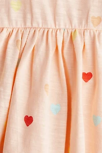 Flutter-Sleeved Cotton Dress