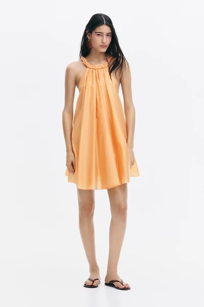 Braided-Detail Mini Dress