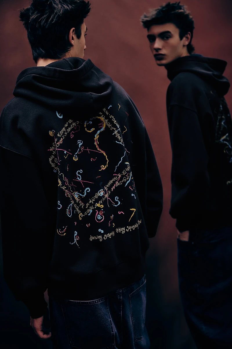Oversized Fit Printed Hoodie