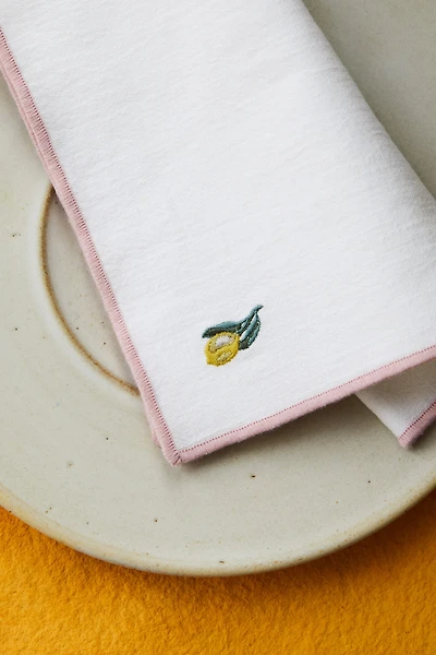 Lot de 4 serviettes de table rayées