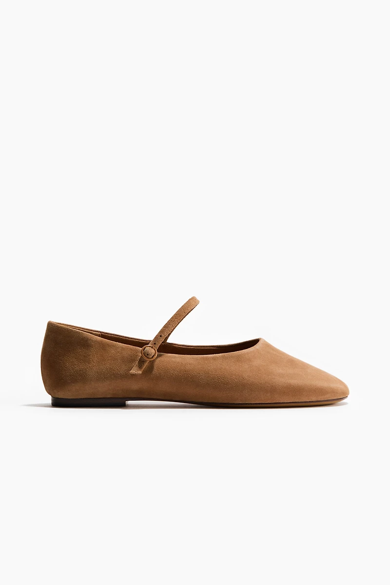 Suede Mary Jane Flats