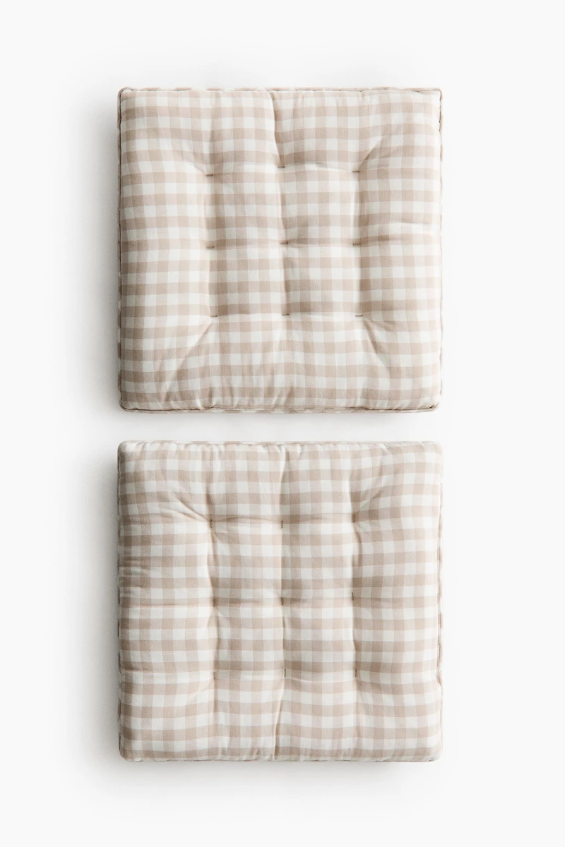 Lot de 2 coussins d'assise en coton