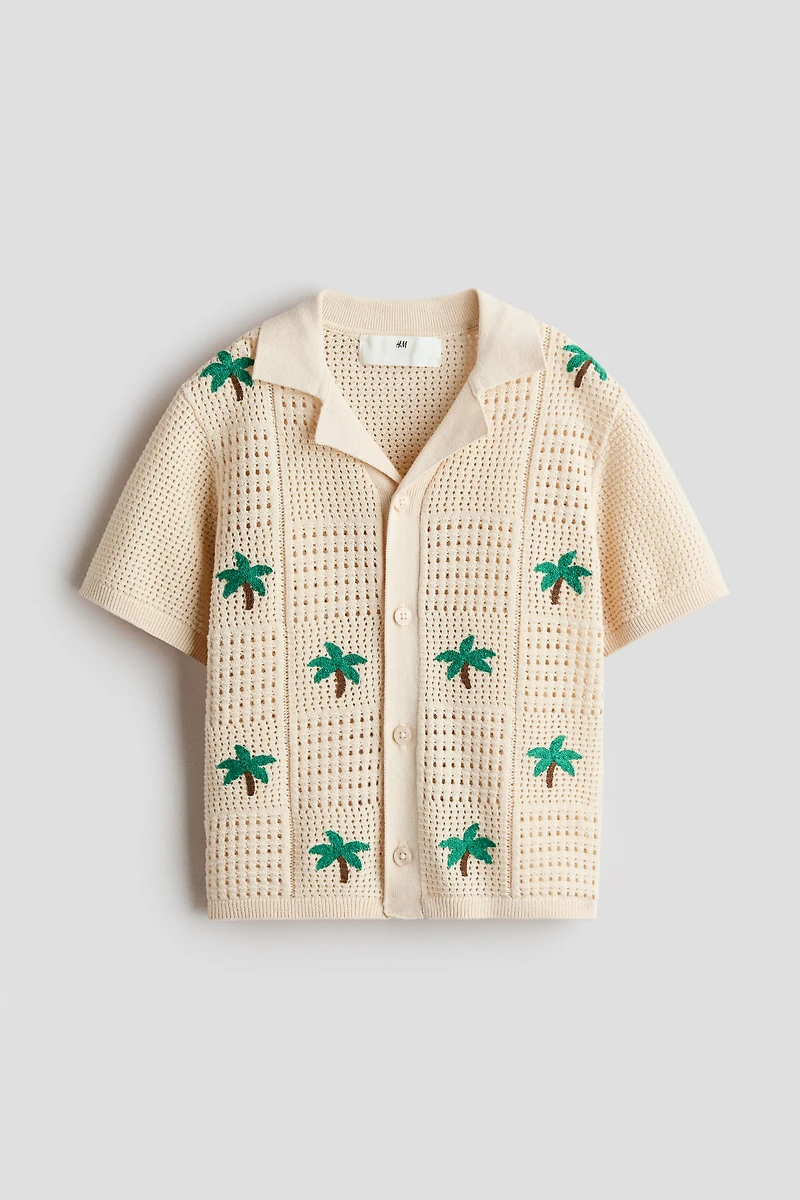 Pointelle-knit resort shirt