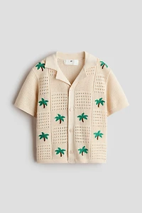 Pointelle-knit resort shirt