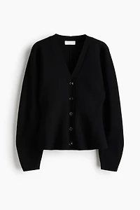 Silk-Blend Peplum Cardigan