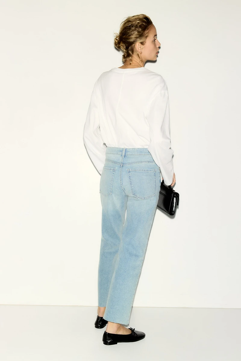 Flared Regular Waist Ankle Jeans