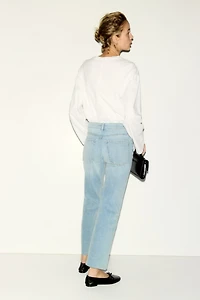Flared Regular Waist Ankle Jeans