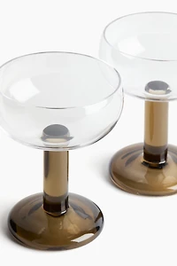 Lot de 2 coupes en verre soufflé