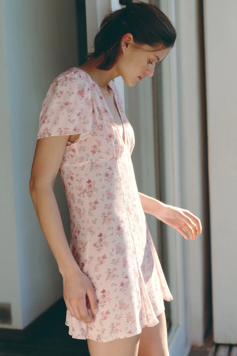 Viscose Dress with Flared Skirt