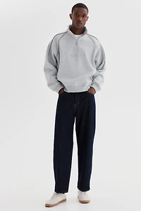 Chandail ample en molleton col à fermeture éclair