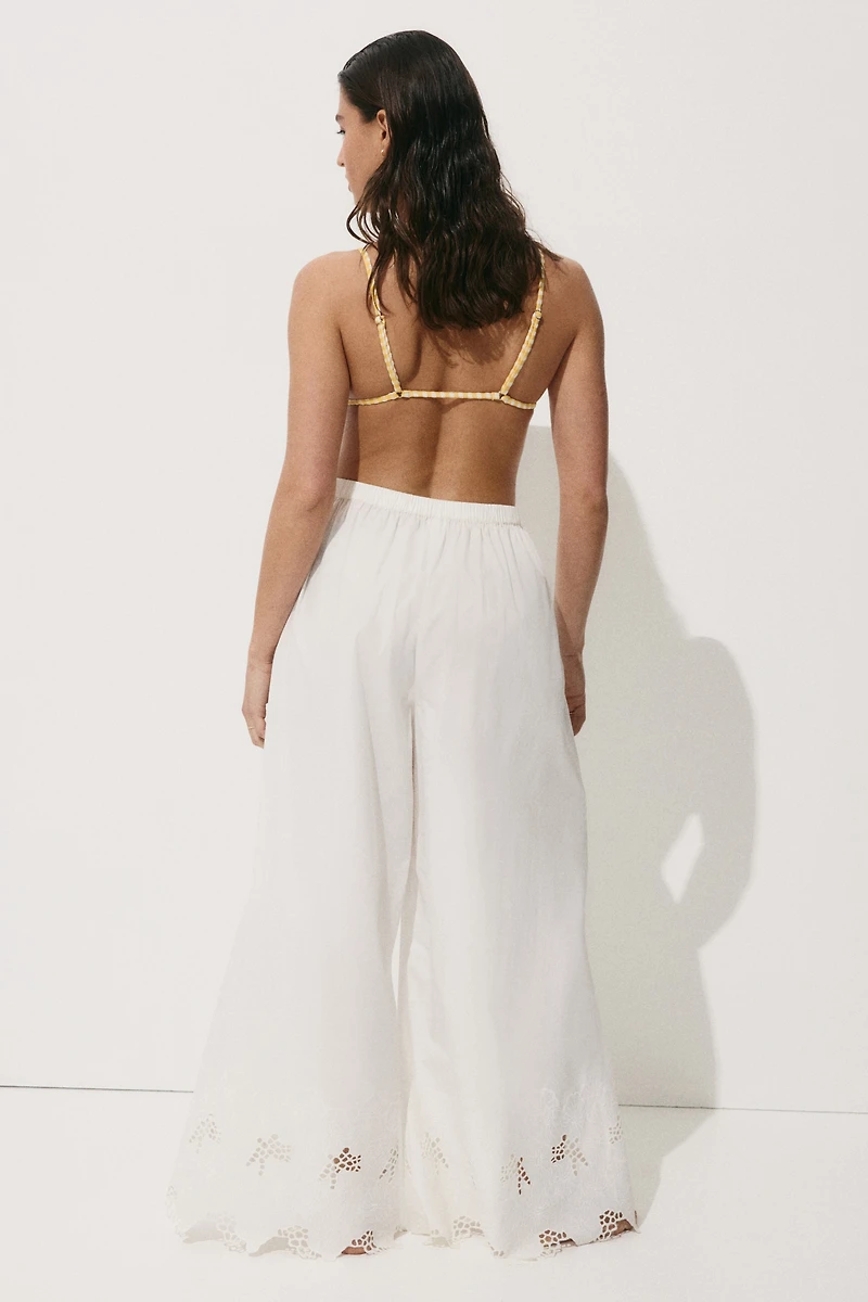 Wide-Leg Poplin Beach Pants