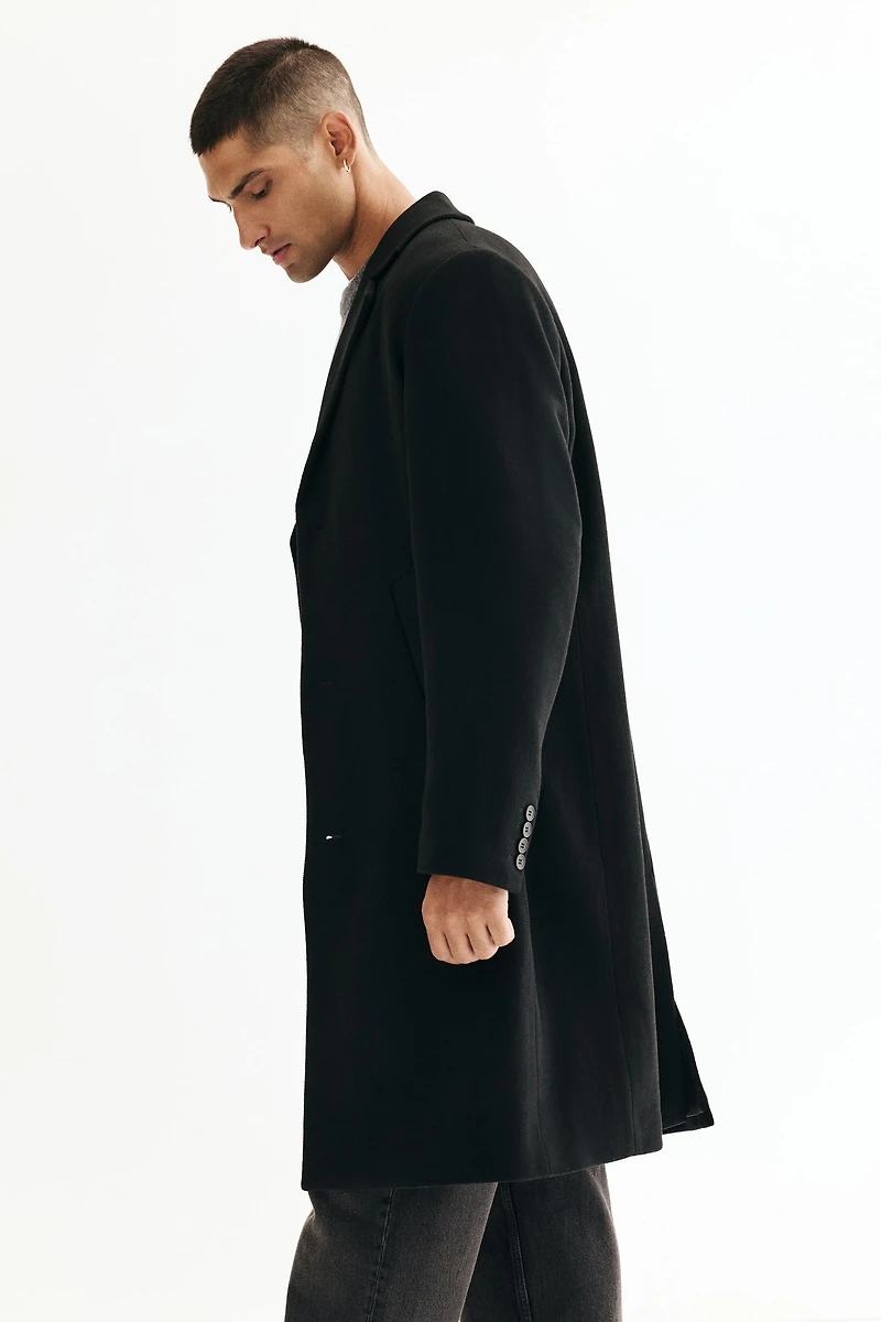 Single-Breasted Wool-Blend Coat