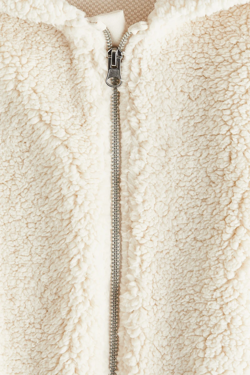 Veste à capuchon en polar fermeture éclair