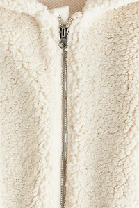 Veste à capuchon en polar fermeture éclair