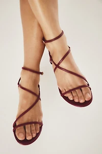 Kitten-Heeled Leather Sandals