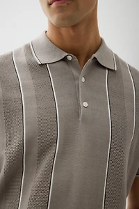 Polo coupe classique en tricot pointelle