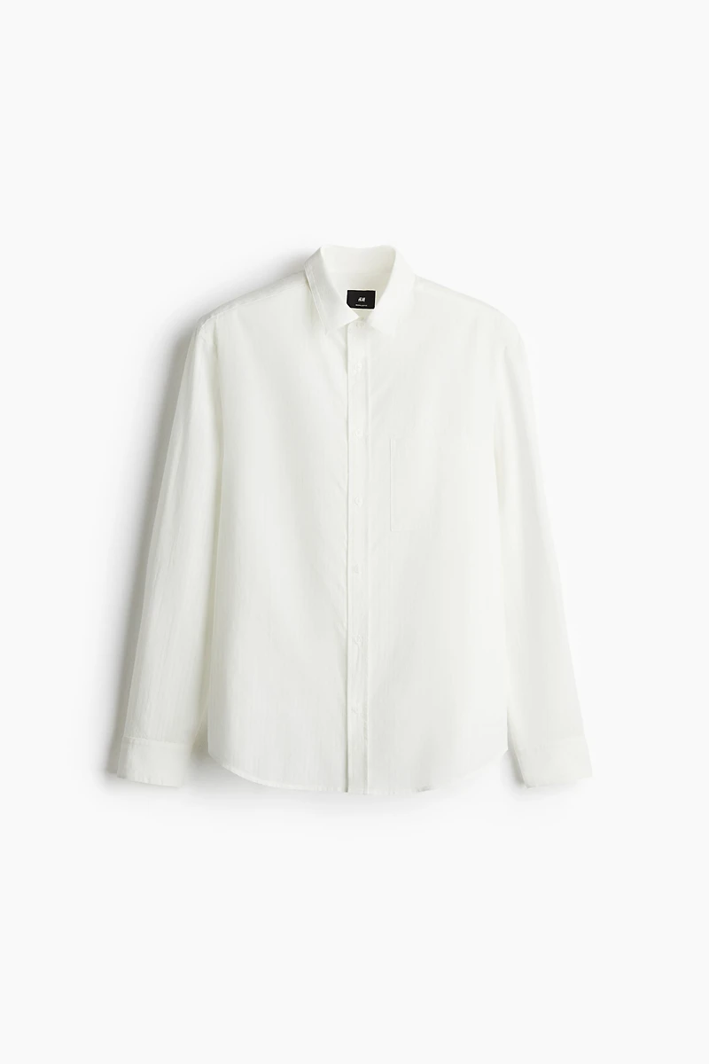 Chemise classique en lyocell mélangé