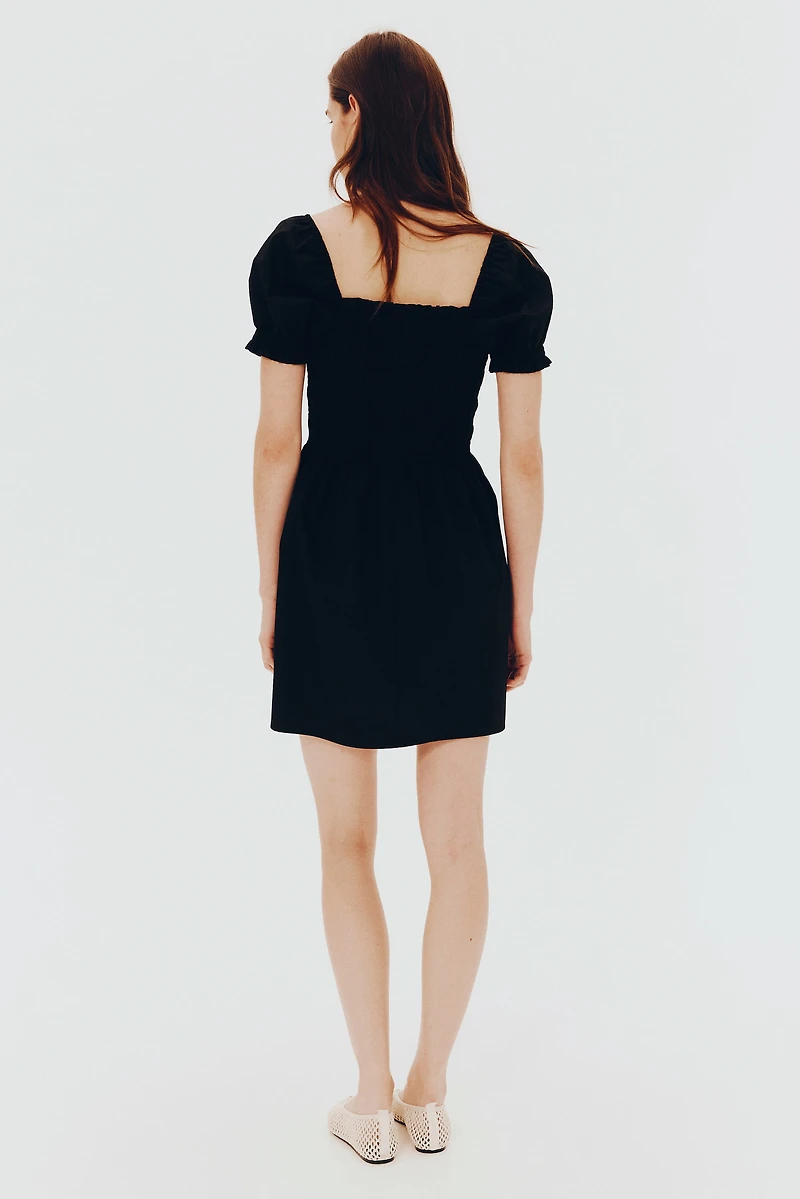 Smocked Poplin Dress