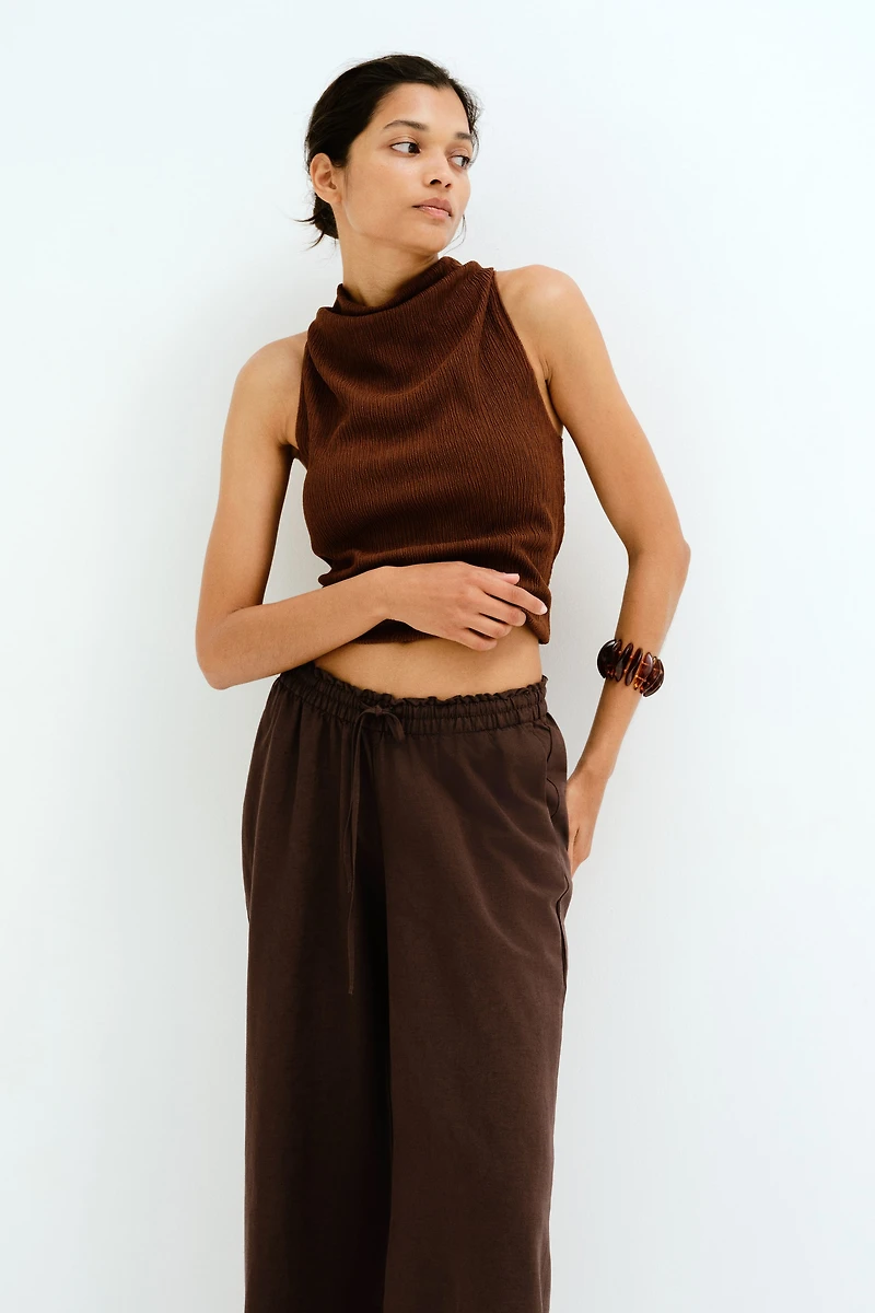MAMA Before & After Linen-Blend Pants