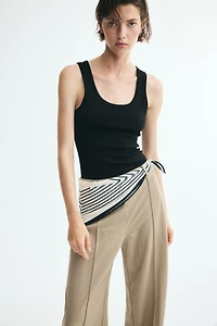 Scarf-Detail Pants