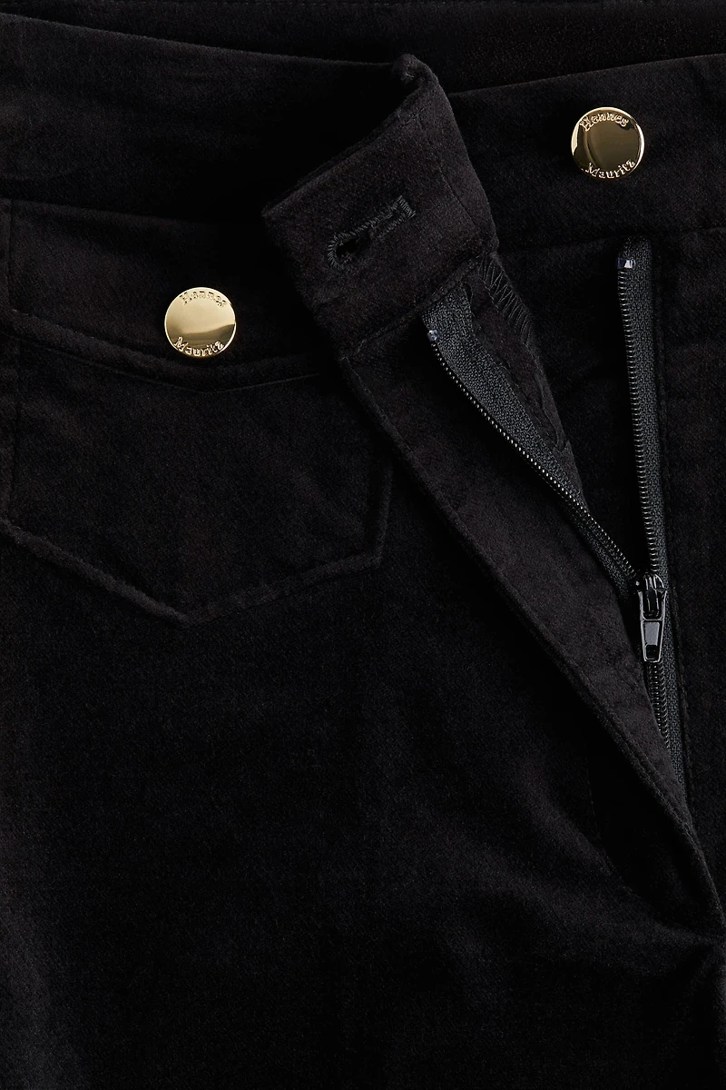 Pantalon évasé en velours