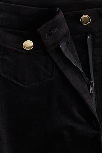 Pantalon évasé en velours