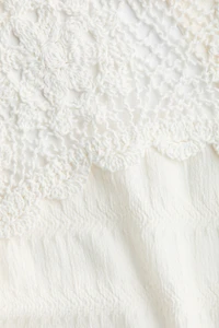 Textured Top with Crochet-Look Section