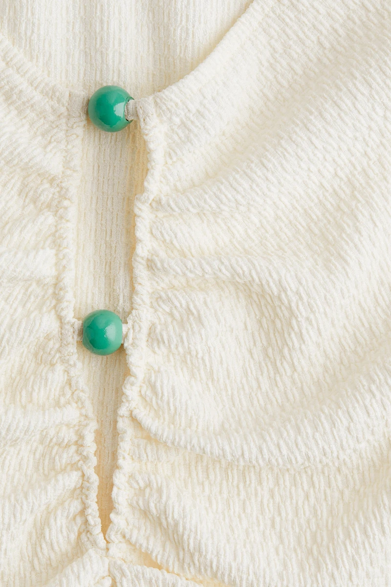 Bead-Detail Ruched Top
