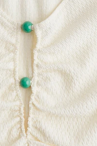 Bead-Detail Ruched Top