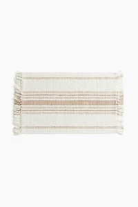 Cotton Bath Mat with Fringe