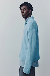 Wool-Blend Polo Sweater