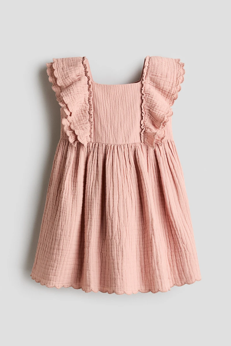 Scalloped-Trim Dress