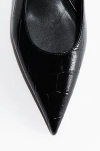 Kitten-Heeled Pointed Slingbacks