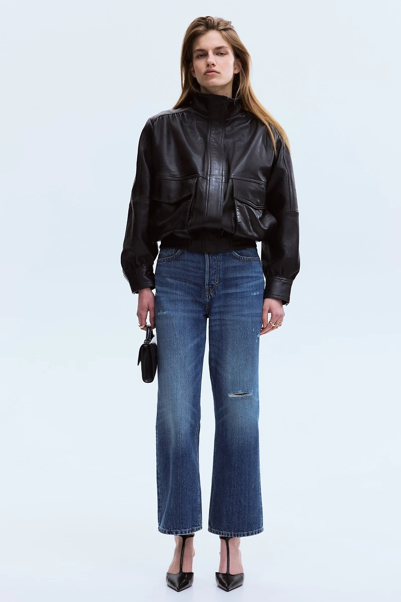 Straight High Waist Ankle Jeans