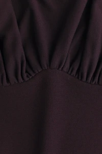Gathered Mock Turtleneck Dress